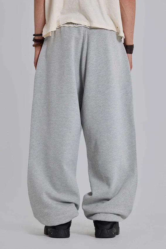 Grey Marl Cuffed Baggy Monster Joggers