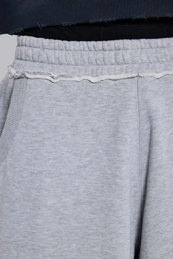 Grey Marl Gothic Print Baggy Monster Joggers