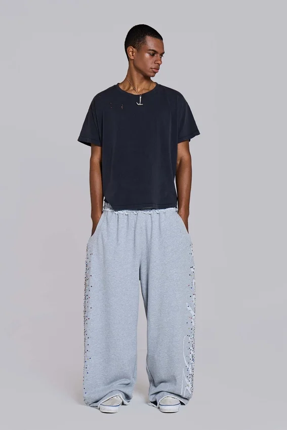 Grey Marl Hardcore Jewel Monster Joggers