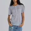 Grey Marl Haze Henley T-Shirt