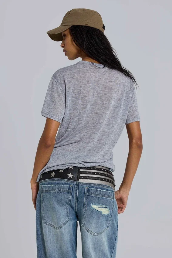 Grey Marl Haze Henley T-Shirt