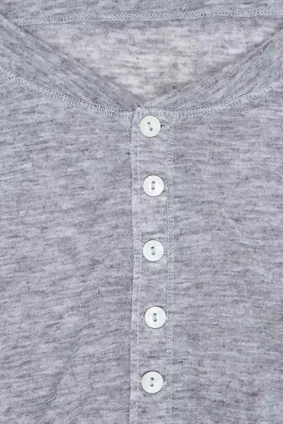 Grey Marl Haze Henley Top