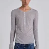 Grey Marl Haze Henley Top