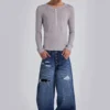 Grey Marl Haze Henley Top