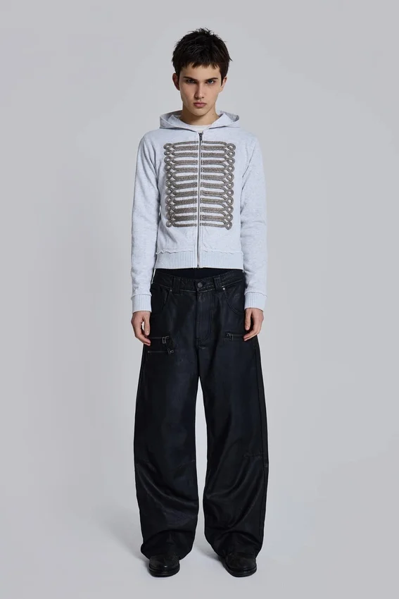 Grey Marl Military Monster Hoodie