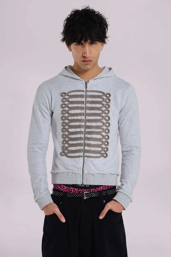 Grey Marl Military Monster Hoodie