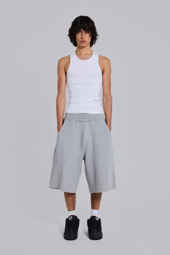 Grey Marl Waffle Monster Jogger Shorts
