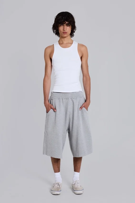 Grey Marl Waffle Monster Jogger Shorts