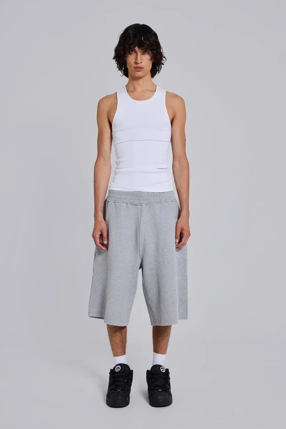 Grey Marl Waffle Monster Jogger Shorts