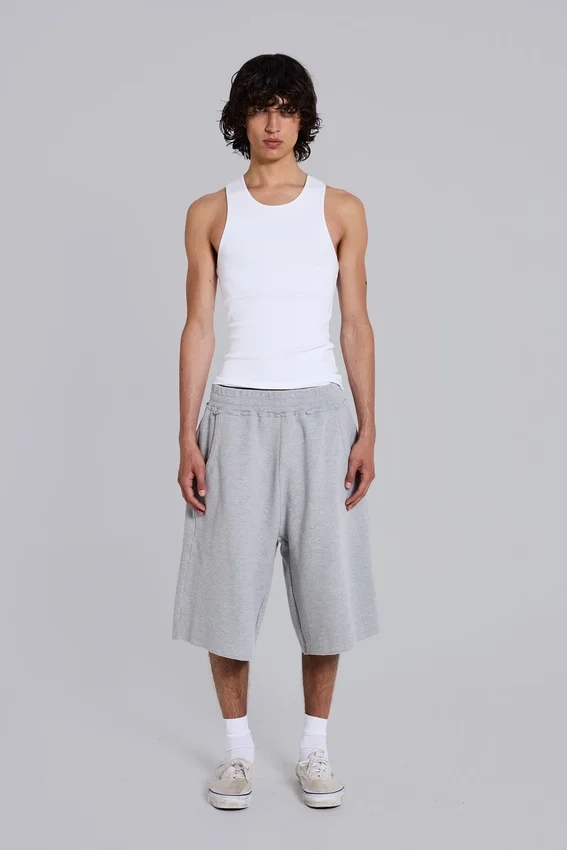 Grey Marl Waffle Monster Jogger Shorts