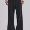 Grey Stacked Bootcut Suit Pants
