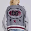Grey Team 85 Knitted Bomber Jacket