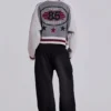 Grey Team 85 Knitted Bomber Jacket