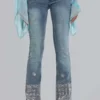 Hand-Beaded Bootcut Cooper Jeans