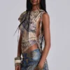 Hena Studded Denim Mini Skirt