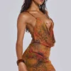 Hina Backless Mini Dress With Beaded Trims