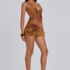 Hina Backless Mini Dress With Beaded Trims