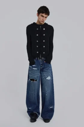 Hooded Military Knit Jumper
