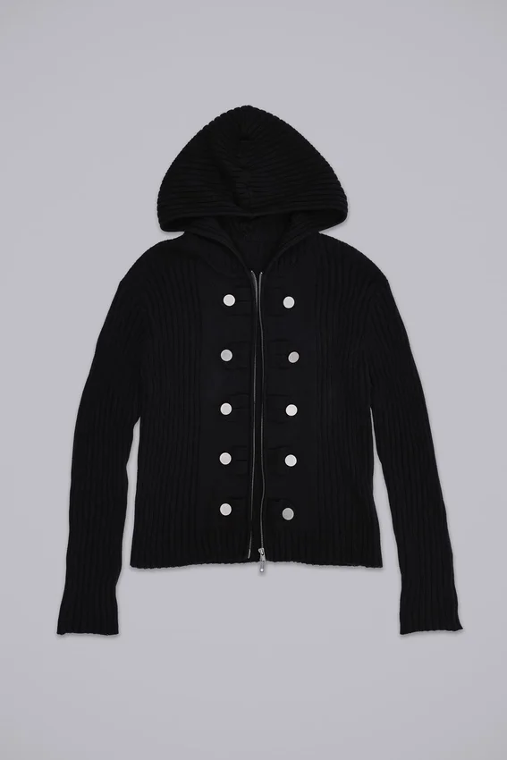 Hooded Military Knit Jumper