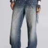 Hunter Loose Straight Leg Jeans with Mirrors