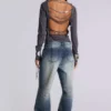 Hunter Loose Straight Leg Jeans with Mirrors