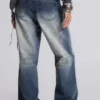 Hunter Loose Straight Leg Jeans with Mirrors