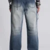 Hunter Loose Straight Leg Jeans with Mirrors