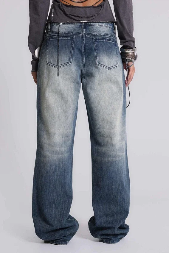 Hunter Loose Straight Leg Jeans with Mirrors