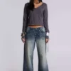 Hunter Loose Straight Leg Jeans with Mirrors