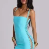 Idol Bandage Mini Dress in Turquoise