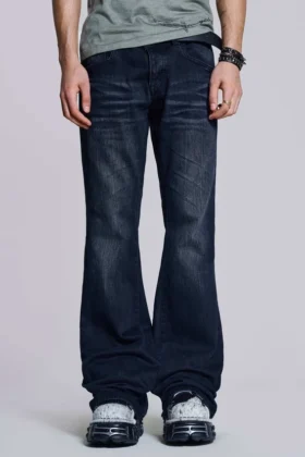 Indigo Creased Drift Bootcut Jeans