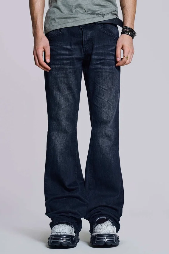 Indigo Creased Drift Bootcut Jeans
