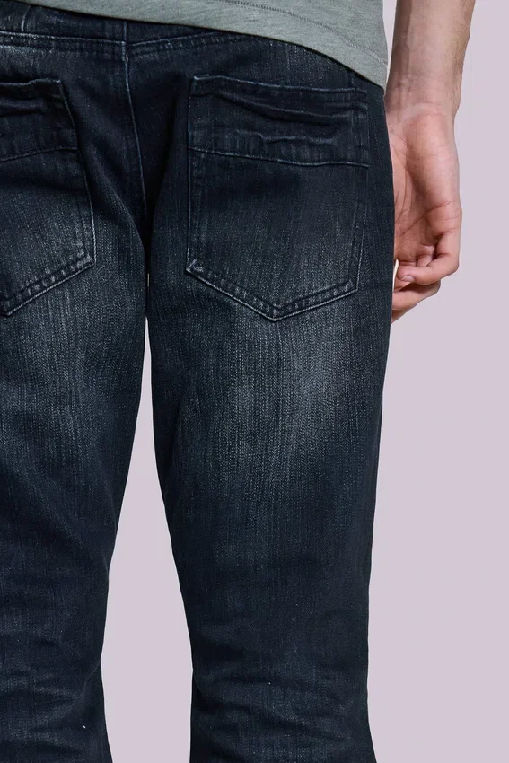 Indigo Creased Drift Bootcut Jeans