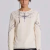Ines Waffle White Long Sleeve Top