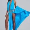 Irvin Hand Embellished Backless Maxi Dress