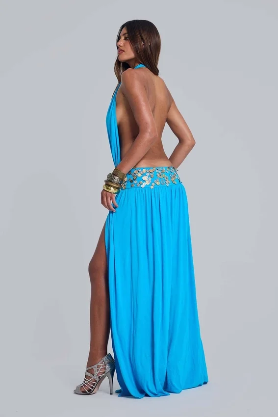 Irvin Hand Embellished Backless Maxi Dress