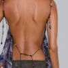 Kapli Backless Chiffon Top with Beaded Straps
