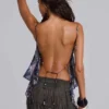 Kapli Backless Chiffon Top with Beaded Straps