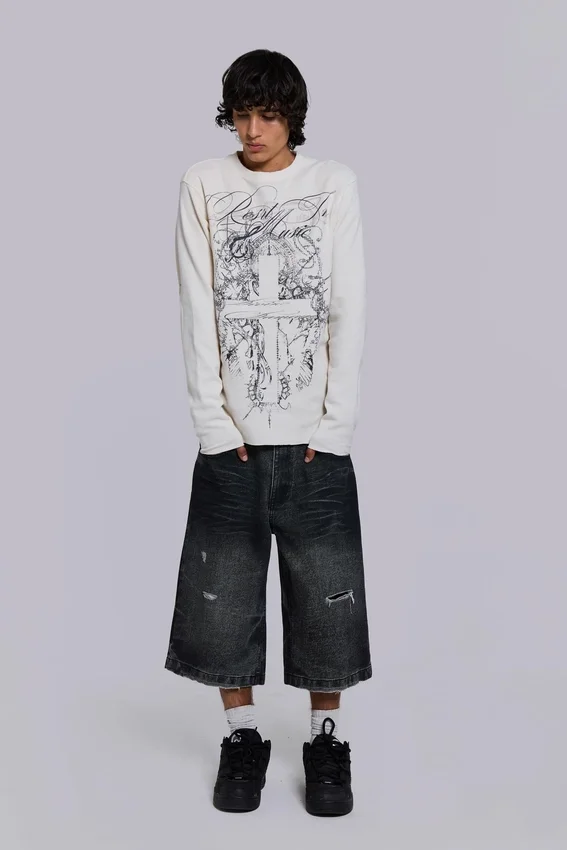 Kasper Digi Waffle Ecru T-Shirt