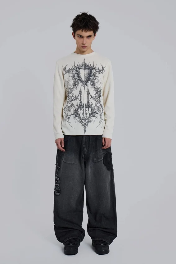 Kasper Digi Waffle Ecru T-Shirt