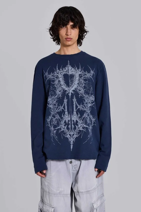 Kasper Digi Waffle Navy T-Shirt