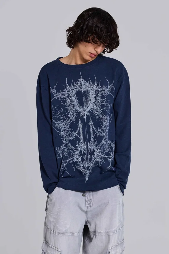 Kasper Digi Waffle Navy T-Shirt