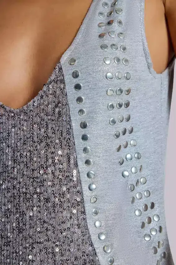 Kate Studded Plunge Vest Top