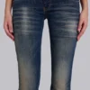 Kelsey Low Rise Skinny Bootcut Jeans in Dark Wash