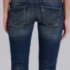 Kelsey Low Rise Skinny Bootcut Jeans in Dark Wash