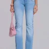Kelsey Low Rise Skinny Bootcut Jeans in Light Wash