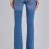 Kelsey Low Rise Skinny Bootcut Jeans in Mid Wash