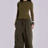 Khaki Parachute Cargo Pants