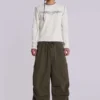 Khaki Parachute Cargo Pants