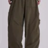 Khaki Parachute Cargo Pants